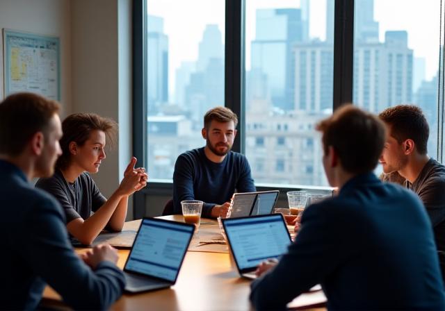 Группа слушателей мастер-класса по медиа-грамотности в Нью-Йорке